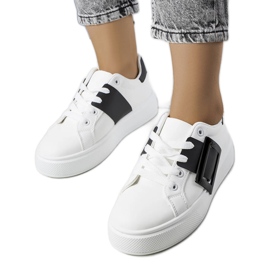 Deportivas blancas decoradas con hebilla Toni negra blanco