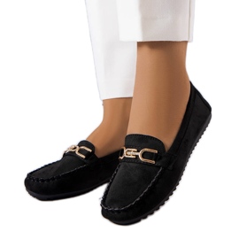 Mocasín charrette negro con plantilla de piel Mocasín charrette negro con plantilla de piel