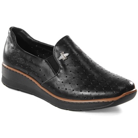 Zapatos cuña mujer negros calados Jezzi MR1840-12