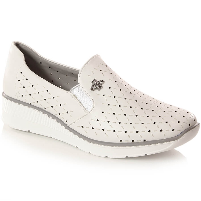 Zapatos cuña mujer calados blanco Jezzi MR1840-12