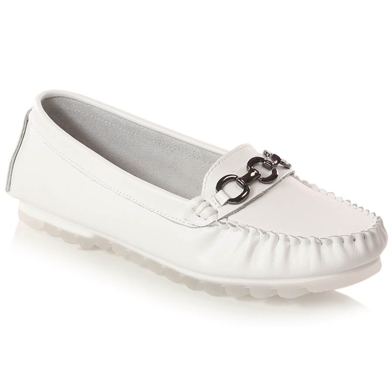 Mocasín plano mujer piel blanco Vinceza SG23-7834