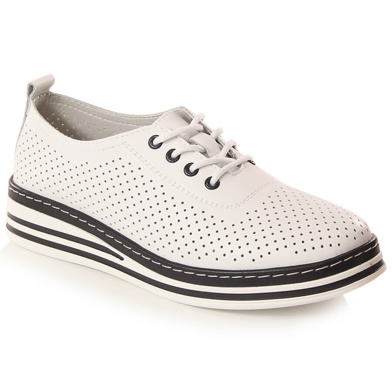 Zapatos cuña mujer en piel blanco T.Sokolski W23-01