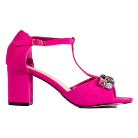 Sandalias de mujer en ante rosa Shelovet