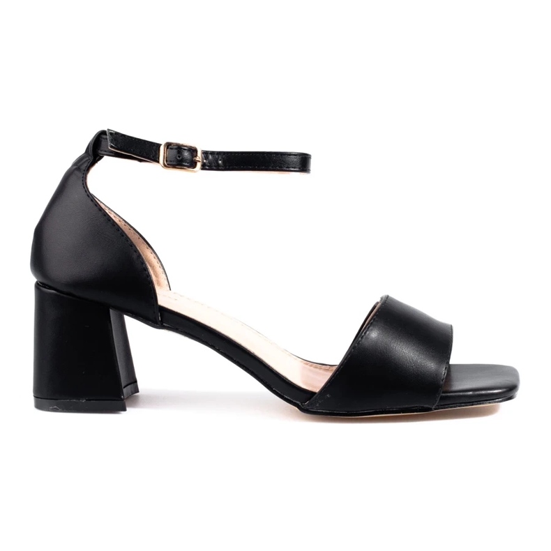 Sandalias clásicas negras Shelovet tacón bajo negro