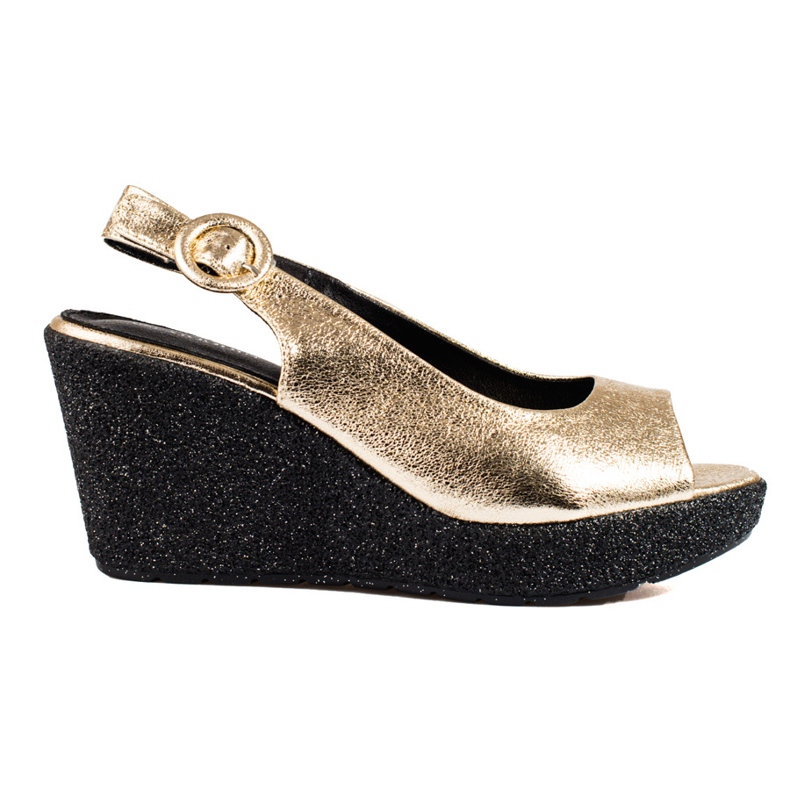 Sandalias de mujer ligeras Shelovet doradas con cuña dorado