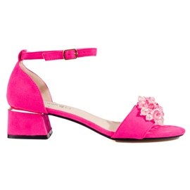 Sandalias mujer tacón bajo Shelovet rosa rosado