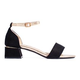 Sandalias mujer Shelovet negro tacón bajo