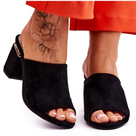 Vinceza Pantuflas Mujer Ante Tacón Negro Carter