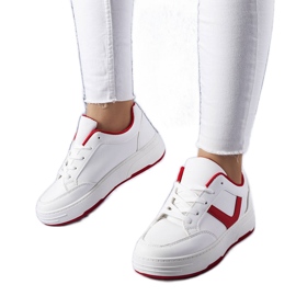 Zapatillas blancas y rojas con plataforma de Trépani blanco