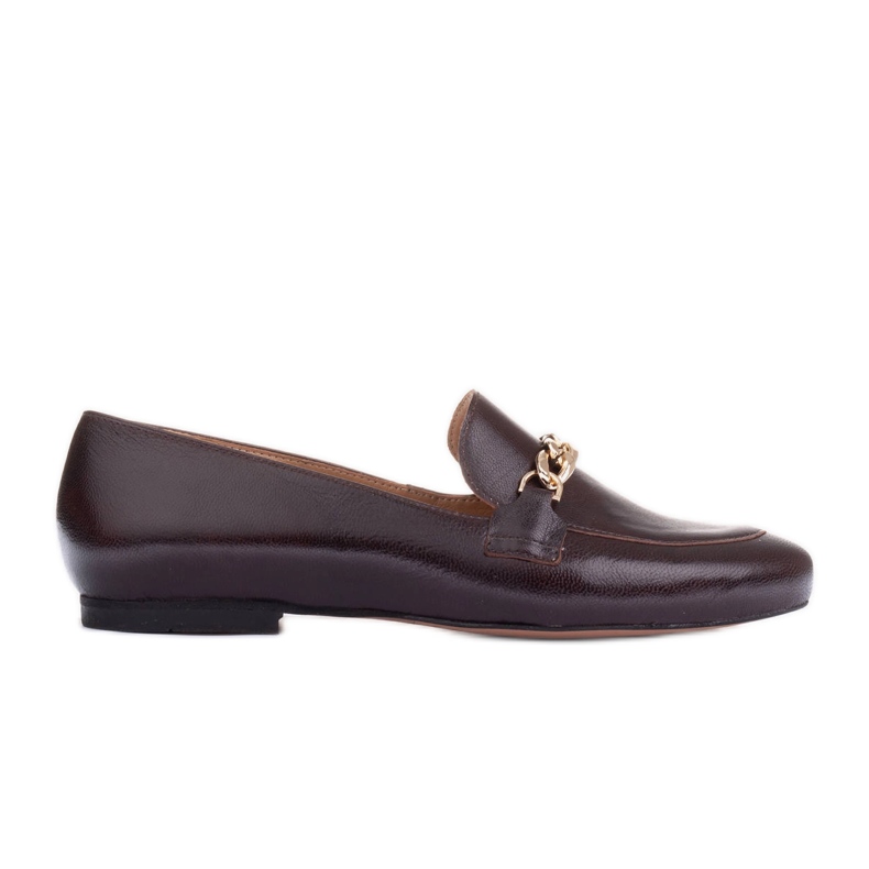 Marco Shoes Bailarinas con cadena de oro marrón