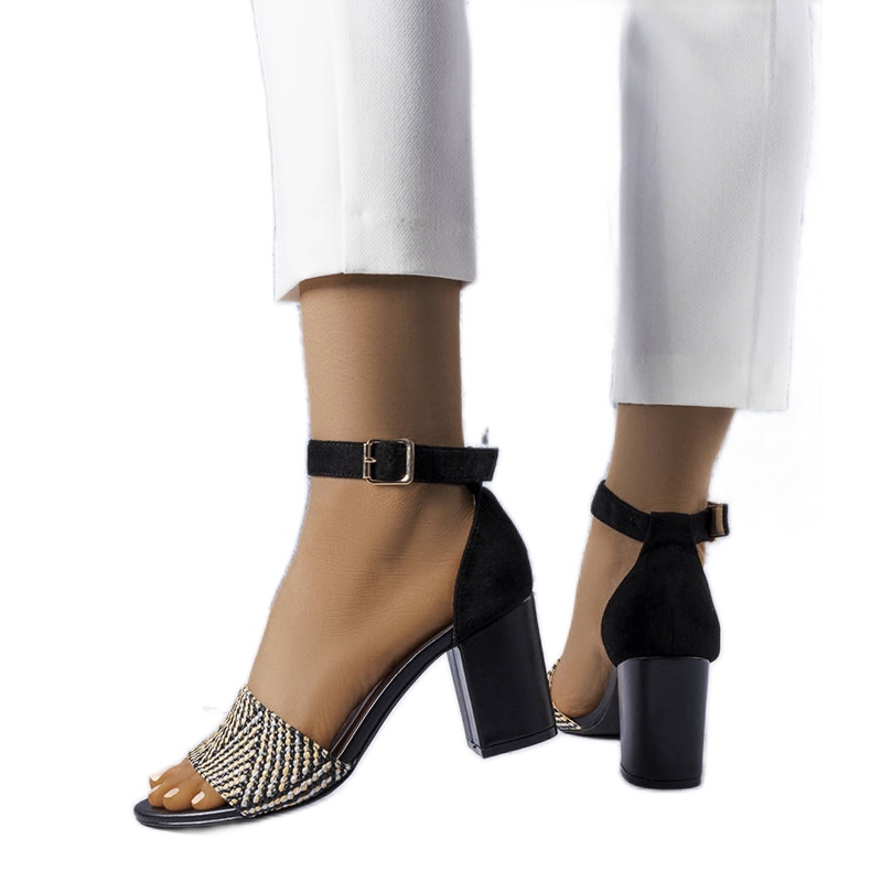 BM Patience sandalias bloque negras negro