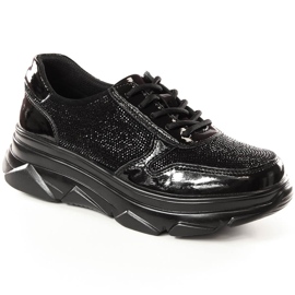 Zapatos mujer charol con circonitas negro Filippo DP2138