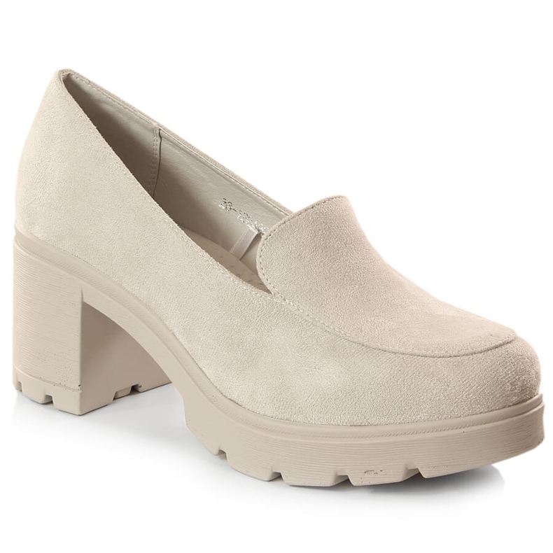 Zapatos de mujer ante y plataforma grises Potocki SZ12040 beige