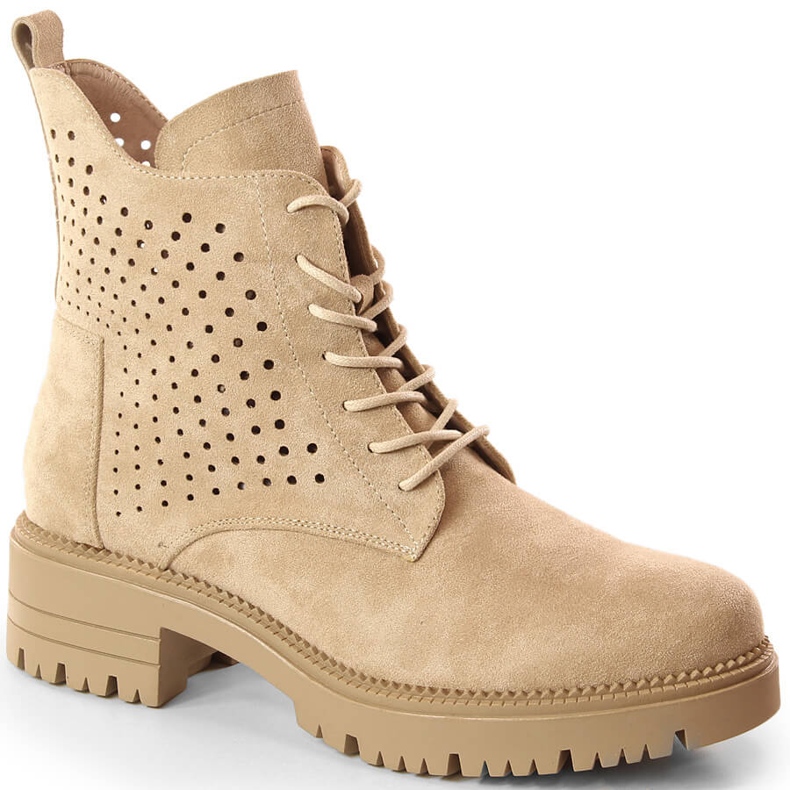 Botas de trabajo de primavera caladas para mujer beige Potocki SZ12093