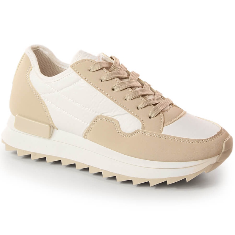 Calzado deportivo de mujer en la plataforma Potocki PY16021 beige Calzado deportivo de mujer en la plataforma Potocki PY16021 beige