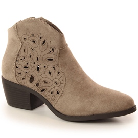 Botas cowboy mujer caladas ante beige Jezzi RMR1921-42