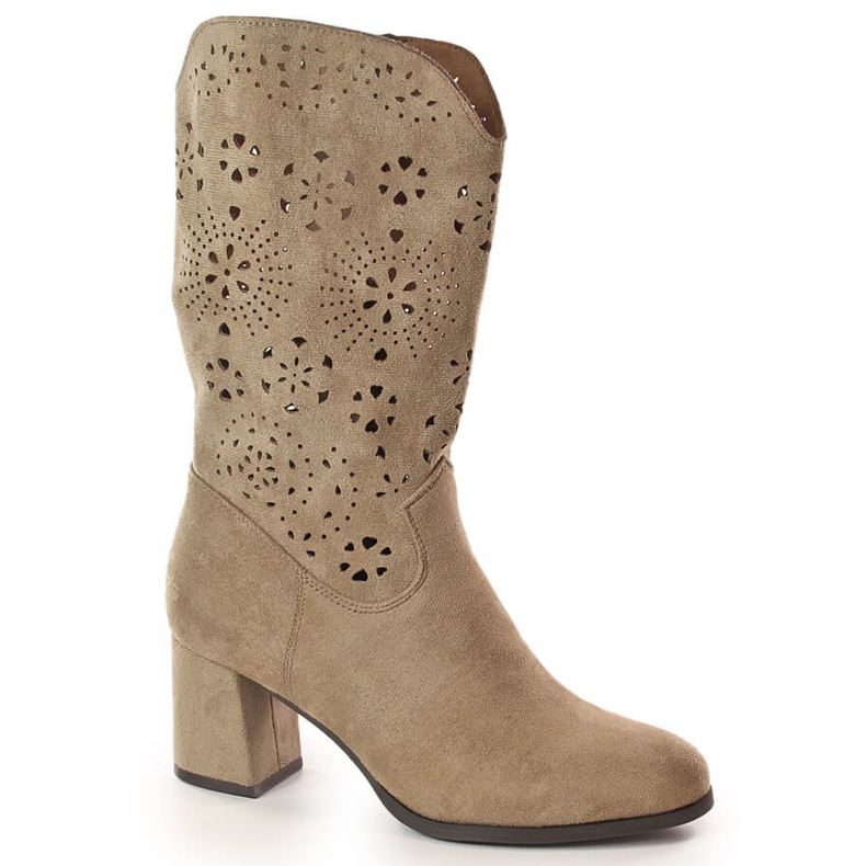 M. DASZYŃSKI Botas camperas caladas primavera mujer beige M.Daszyński SA156-11