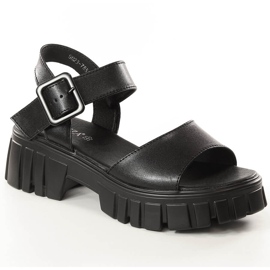 Sandalias mujer plataforma negras Vinceza SG23-7852 negro