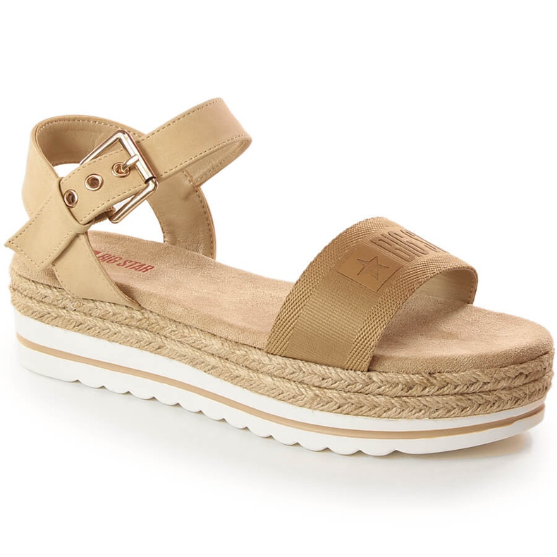 Alpargatas de mujer con plataforma beige Big Star LL274872