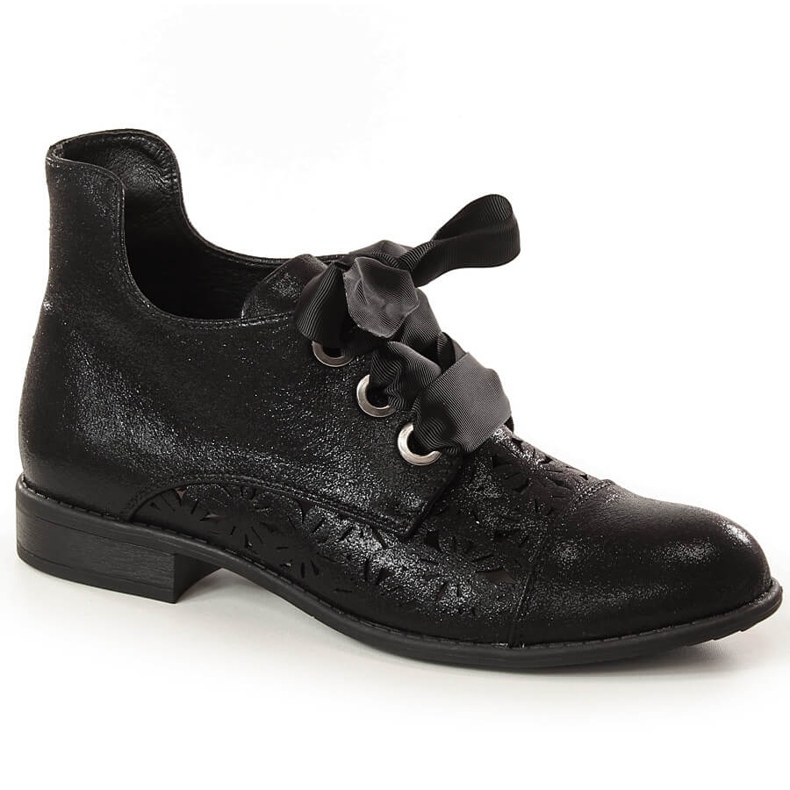 Botas planas mujer caladas negras Jezzi ASA142-6A negro