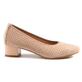 W. Potocki Zapatos de salón calados de mujer en beige de Potocki
