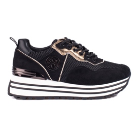 W. Potocki Zapatillas mujer con cordones Potocki negro W. Potocki Zapatillas mujer con cordones Potocki negro