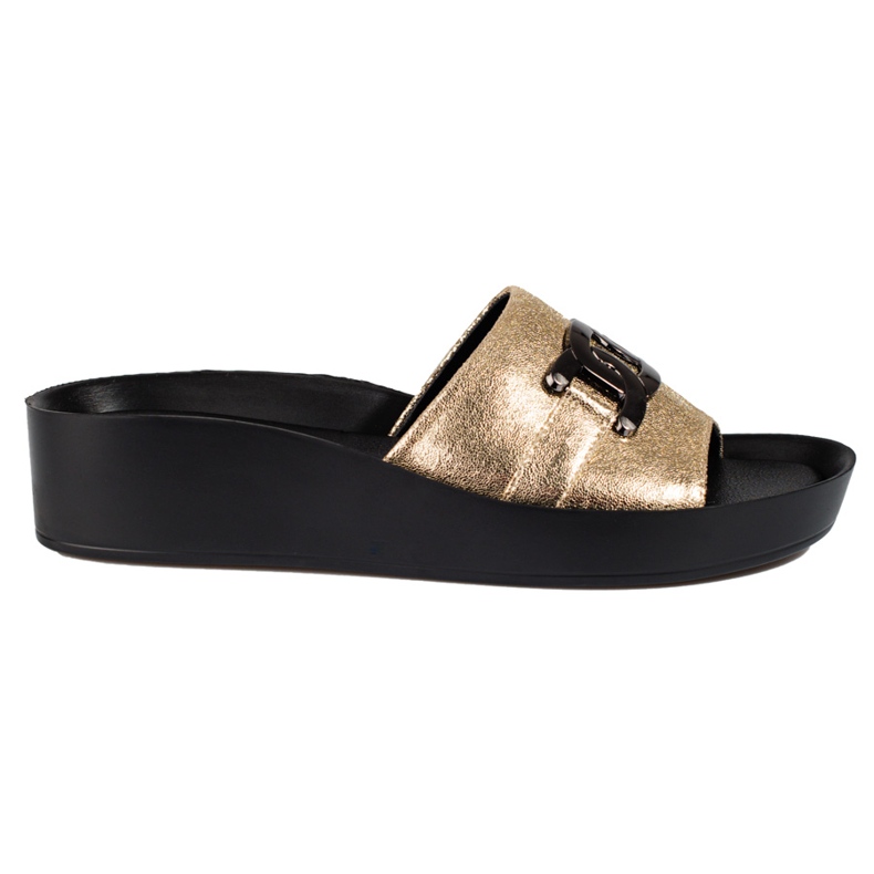 Babuchas plataforma mujer Shelovet doradas dorado