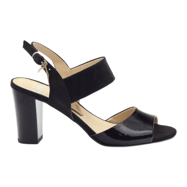 Sandalias Caprice charol zapatos mujer 28307 negro