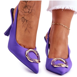 FS1 Broches de moda con decoración y circonitas moradas Alexia púrpura