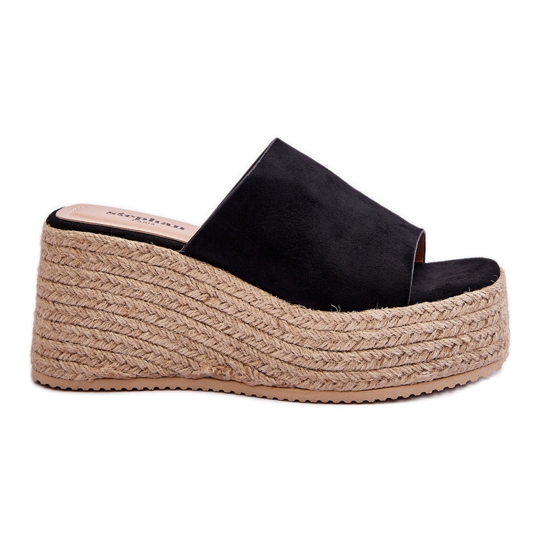 FS1 Pantuflas Mujer Cuña Y Plataforma Negro Ysabel