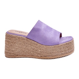 FS1 Pantuflas Mujer Cuña Y Plataforma Morado Ysabel púrpura