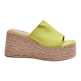 FS1 Ysabel Mujer Zapatillas Cuña Y Plataforma Lima verde