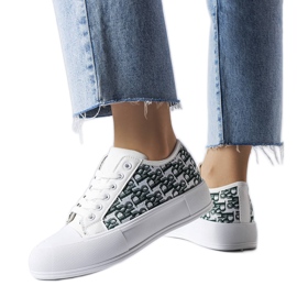 Deportivas blancas con estampado Marquis verde blanco