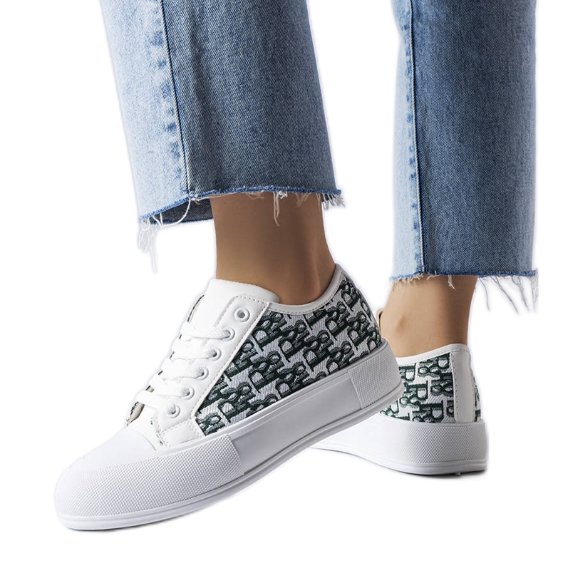 Deportivas blancas con estampado Marquis verde blanco