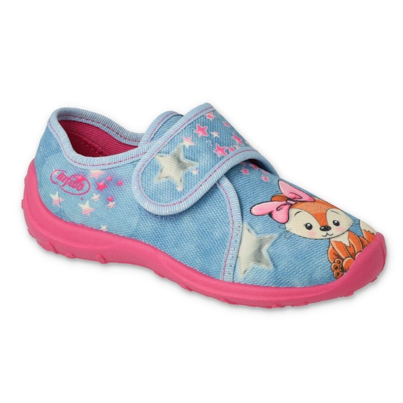 Pantuflas infantiles befado con velcro 660X023 azul y rosa
