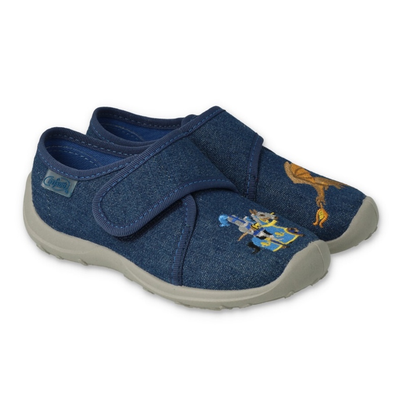 Pantuflas infantiles befado con velcro 660X022 azul marino