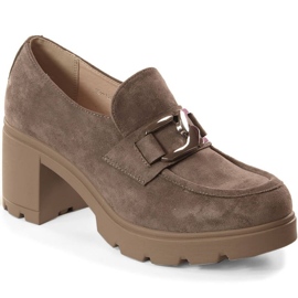 Potocki W WOL135 zapatos de ante con poste y plataforma beige