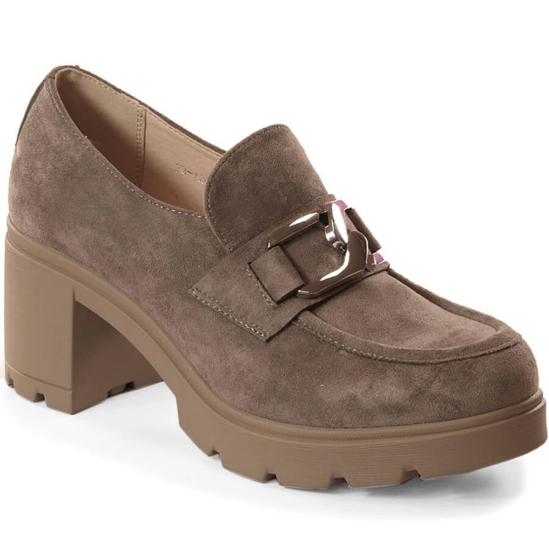 Potocki W WOL135 zapatos de ante con poste y plataforma beige