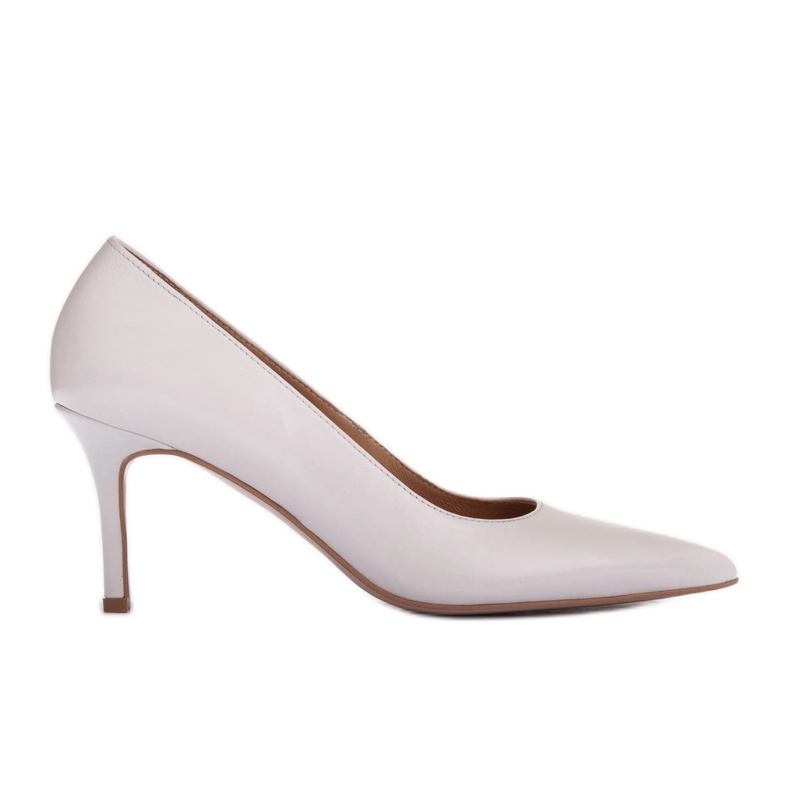 Marco Shoes Elegantes stilettos elaborados en suave piel blanco