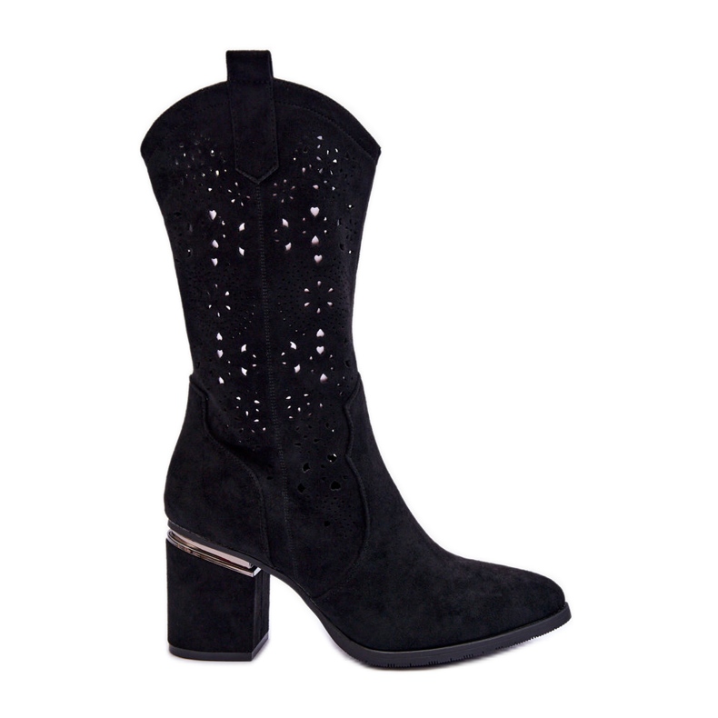 S.Barski Botas Mujer Ante Calado Negro Adelia