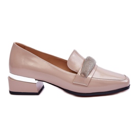 S.Barski Mocasines De Charol Con Strass Beige Lavern