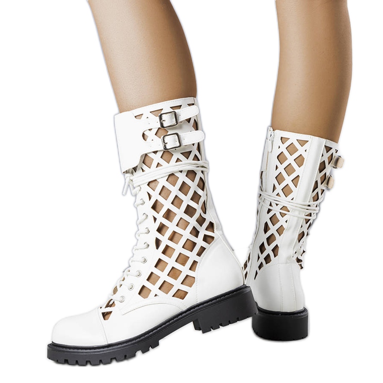 PA1 Botas caladas blancas de Minks blanco
