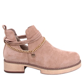 BM Botines primavera cut-out Sienna Khaki beige