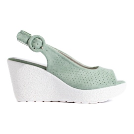 Sandalias cuña mujer Shelovet verde