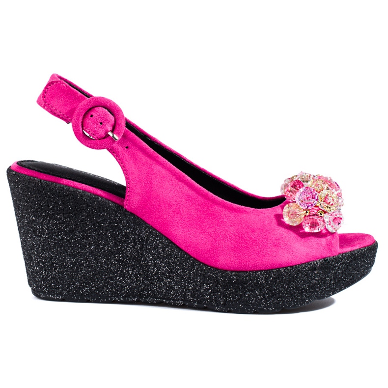 Sandalias mujer cuña Shelovet ante rosa rosado