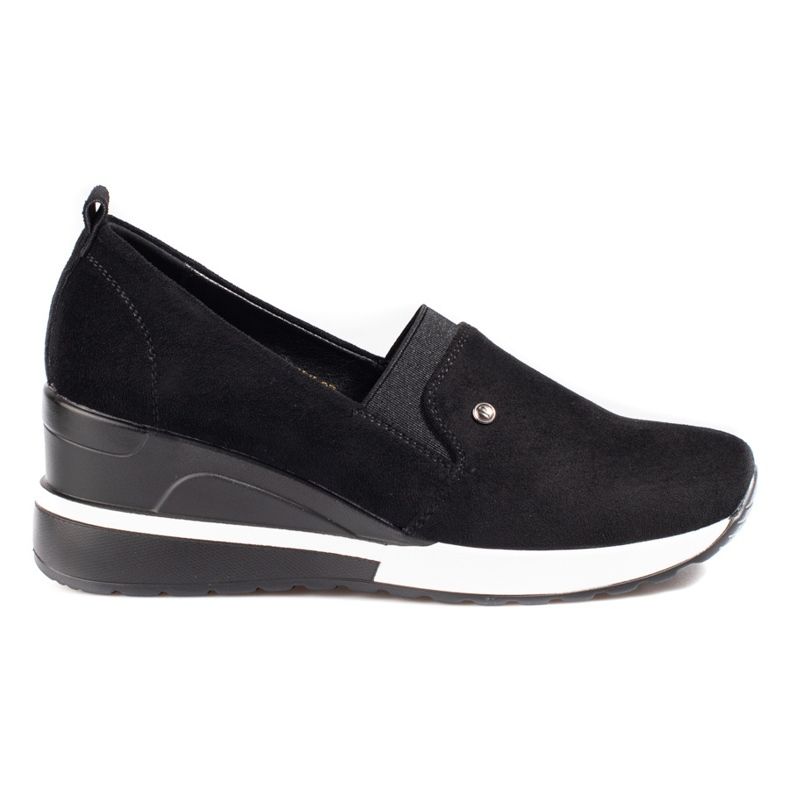 SHELOVET Zapatos cuña mujer ante negro Potocki