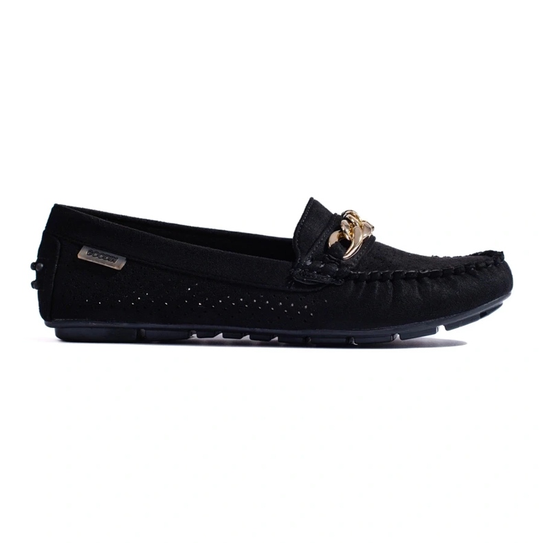 Mocasín ligero calado con cadena Shelovet negro