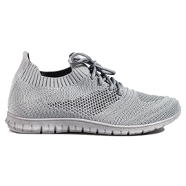 W. Potocki Zapatillas deportivas de mujer caladas ligeras Potocki gris.