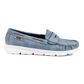 Mocasines de mujer Shelovet calados azul