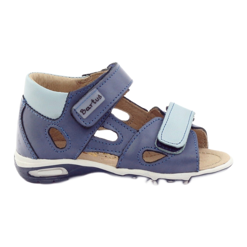 Sandalias de cuero de Bartuś azul